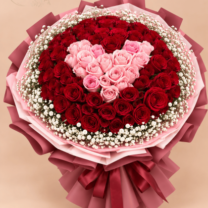Blushing Heart Roses