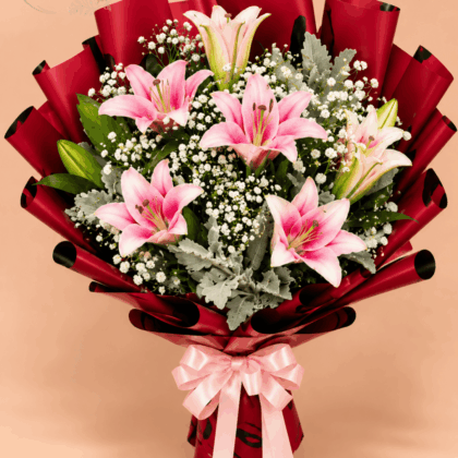 Crimson Lily Bouquet